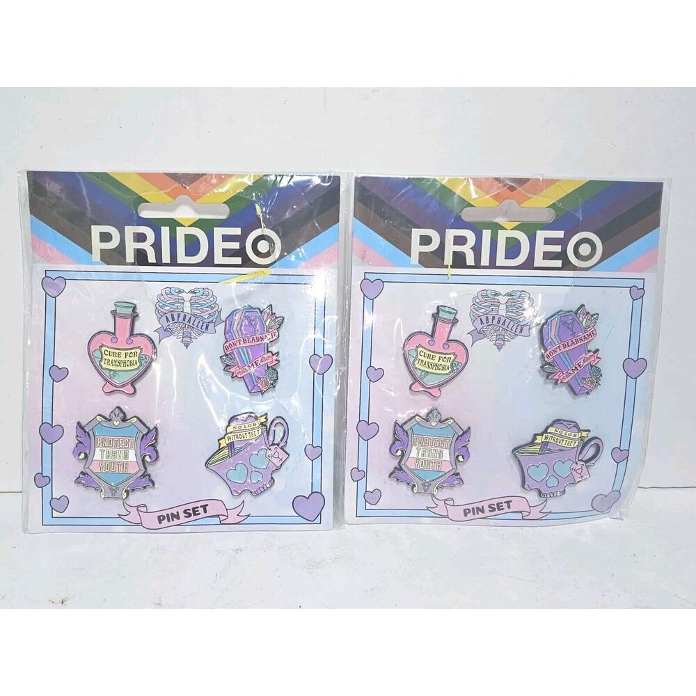 LGBT 2 PACKS Trans Pride Enamel Pin Set Transgender Brooch Transsexual Heart